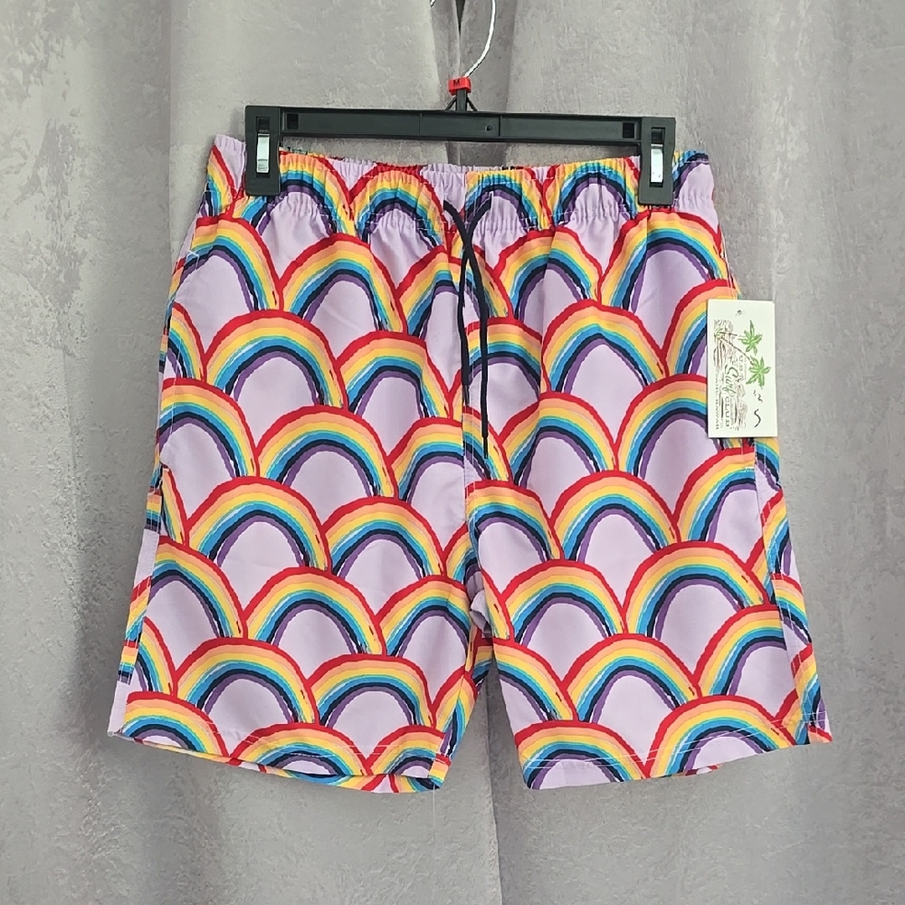U.S Surf Club Colorful Rainbow Swim Trunks, Size Small, NWT